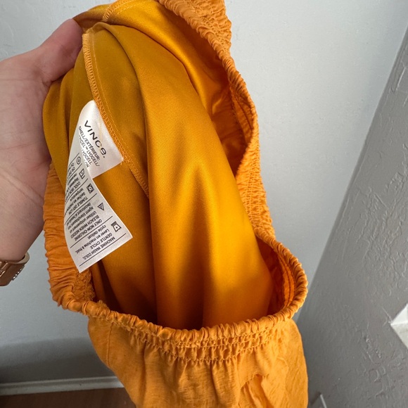 Vince smocked-waist high-waisted skirt orange Size S/P - Picture 10 of 12
